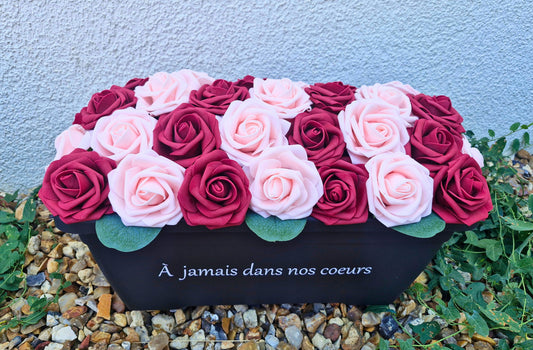 Jardinière Funéraire 40 cm • Roses